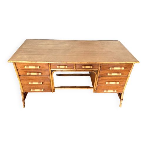 Bureau Ancien En Rotin Marron