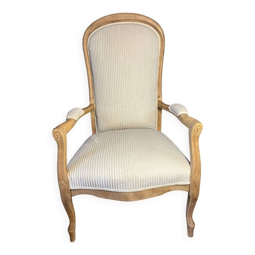 Fauteuil Voltaire En Velours Ctel Blanc
