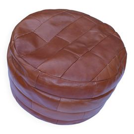 Pouf En Cuir Patchwork De Sede Marron