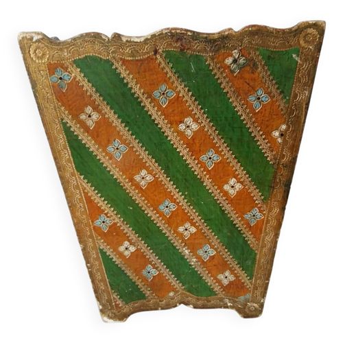 Ancienne Corbeille Papier En Bois Peint Et Dor De Style Florentin Dore