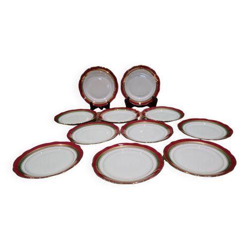 11 Assiettes Dessert Porcelaine De Sologne Larchevque Blanc