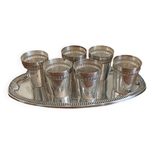 Service Liqueur Vodka Shot En Mtal Argent Vintage Argent