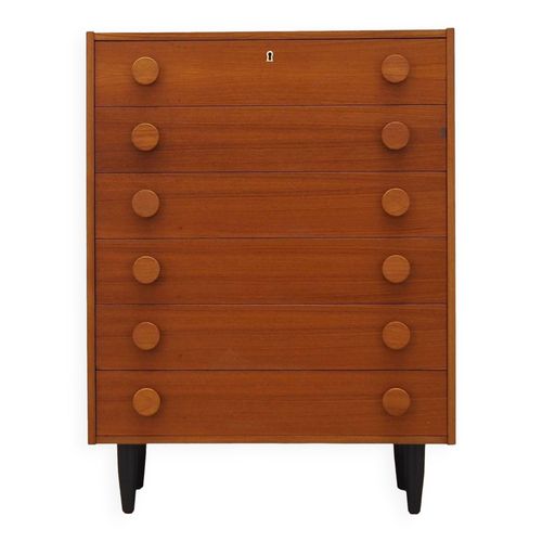 Commode En Teck Design Danois Annes 1960 Production  Danemark Orange