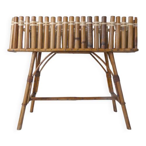 Porte Plante En Rotin Jardinire Vintage Beige