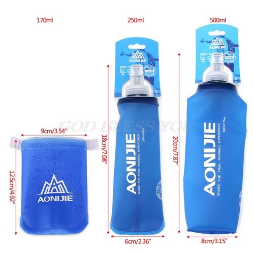 Bouteille D'eau Souple Pliable De 170 À 500ml, En Tpu, À Presser, Pour Sports De Plein Air, Course À Pied
