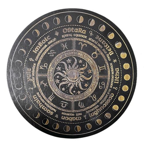 Pendule De Divination De Sorcière, Disque D'énergie De Cristal, Anneau Annuel, Sculpture De Chêne, Astrolabe, Autel, Accessoires De Prière, Accessoires De Décoration