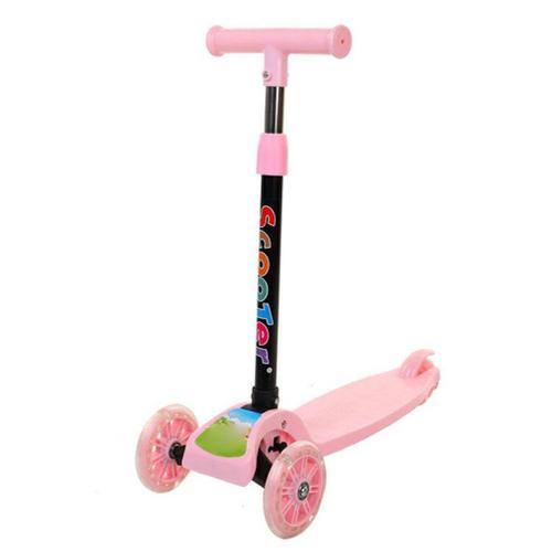 Trottinette Pour Enfants, 3 Roues, T-Bar Balance, Roue Led Réglable, Cadeau D'anniversaire, Jouet De Sport Amusant