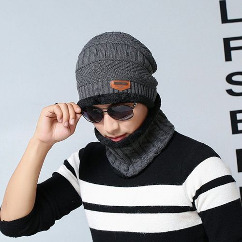 Bonnet Tricoté En Laine Chaude Et Épaisse Pour Homme Et Femme, Écharpe, Bonnet, Bonnet, Hiver