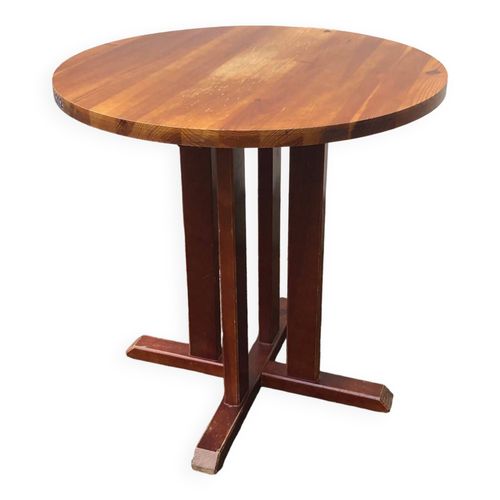Table Haute Et Ronde Bois Bois