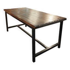 Table Manger Style Industriel Multicolore