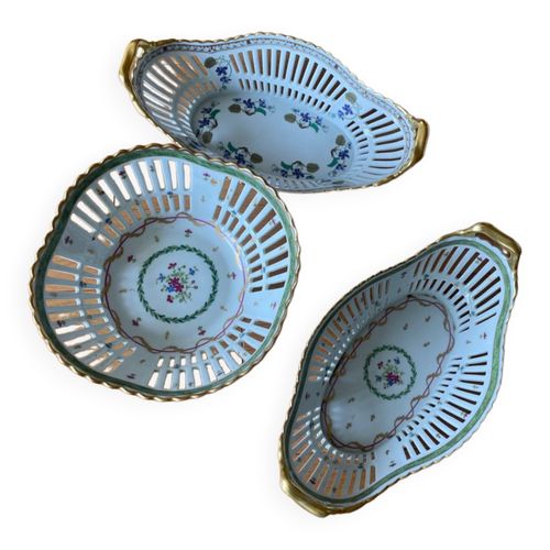 Paniers Haviland Limoge Oval Et Rond Vert