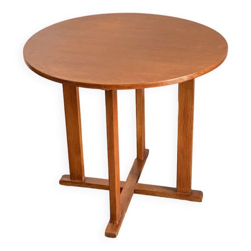 Table Daposappoint Ronde Vintage En Teck De Style Scandinave Bois