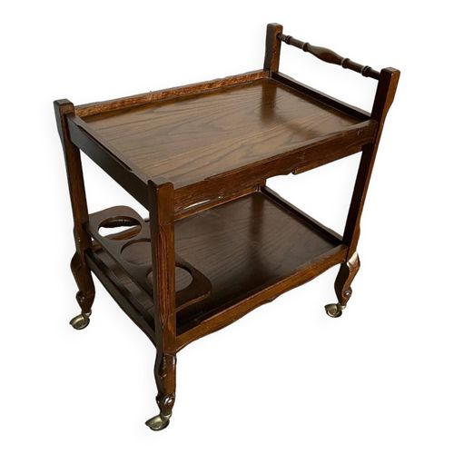 Desserte Servante Bar 1 Tiroir Rustique  Roulettes 1970 Marron