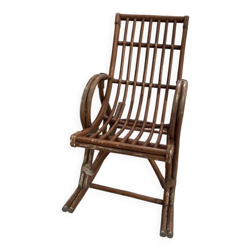 Rockingchair En Rotin Marron