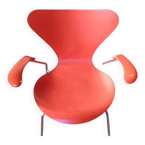 Sige De Bureau Design En Bois Compress Design Par Arne Jacobsen Pour Fritz Hansen Danemark 1982 Orange