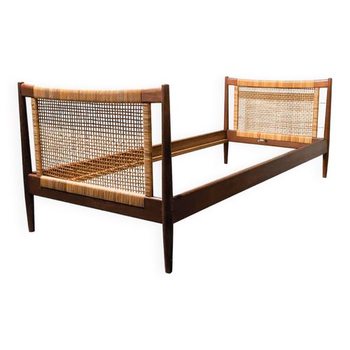 Daybed Scandinave Design Brge Mogensen Pour Soborg Mobelfabrik 1950 Aposs Teck Et Cannage Bois