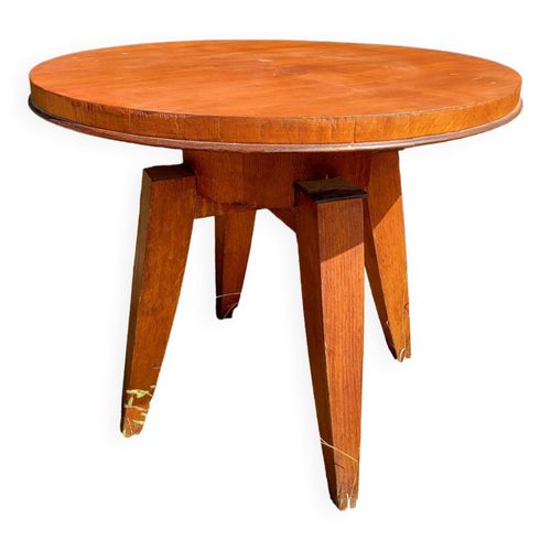Table Ronde En Bois Style Scandinave Marron