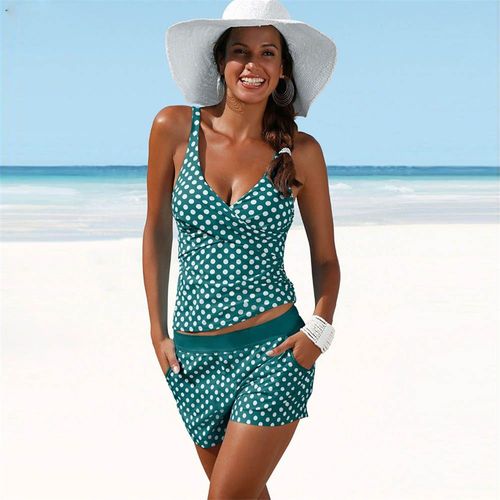 Maillot De Bain À Pois Pour Femmes, Ensemble Deux Pièces Rembourré, Taille Haute, Bikini, Brésilien, Vêtements De Plage