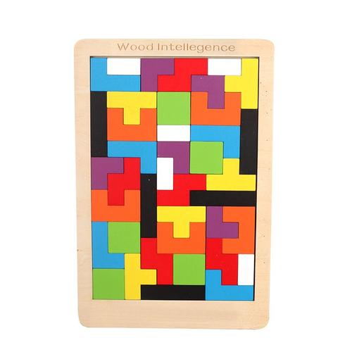 Puzzle En Bois Tetris Pour Enfants, Jouets Colorés, Planche De Puzzle, Jeu Éducatif Intellectuel, Cadeau Pour Enfants