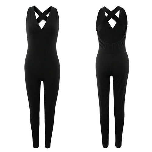 Combinaison À Bandes Sexy Pour Femmes, Combinaison Slim Et Élastique, Salopette, Col En V, Fitness, Body Moulant