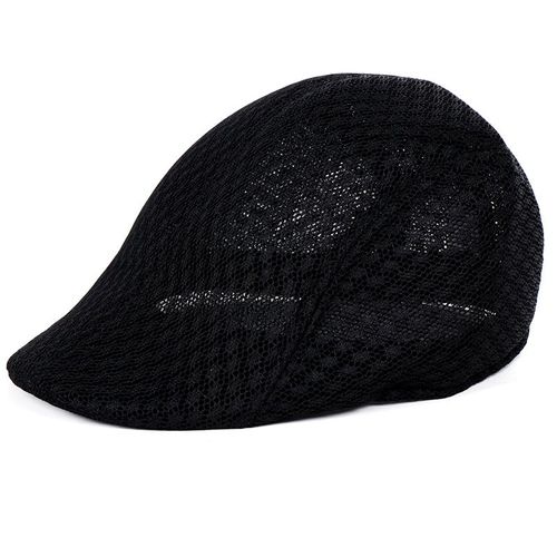 Bérets En Maille Pour Hommes, Casquette Plate, Couleur Pure, Maille Ajourée, Visières Respirantes, Chapeaux De Soleil D'été