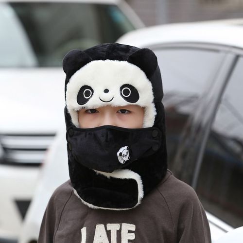 Casquette Pour Enfants Avec Couvre-Visage Lei Feng, Chapeau En Peluche Panda Amusant Pour Filles Et Garçons, Fourniture De Ski En Plein Air N66