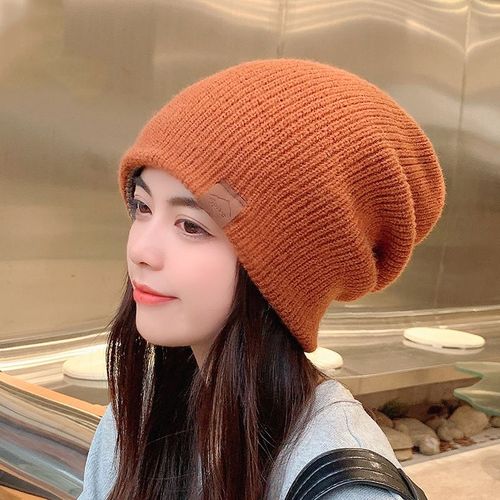 Chapeau Tricoté Double Couche En Laine, Épais Et Chaud, Couleur Contrastée, Chapeau Réduisant L'âge, Pour Femmes Et Hommes, N66