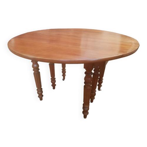 Table Ronde Six Pieds En Merisier Dapospoque Fin Xix Bois
