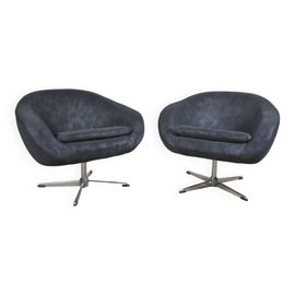 Fauteuil Coquille Pivotant Scandinave Par Carl Eric Kolte 1960 Noir