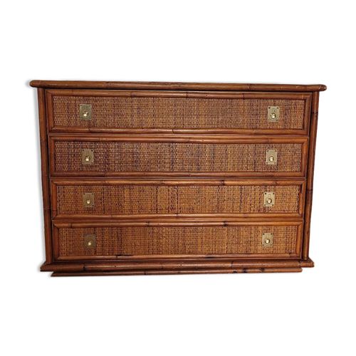 Commode Bambou Et Rotin Dal Vera Bois