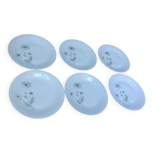 6 Assiettes Plates Porcelaine De Sologne Lamotte Blanc