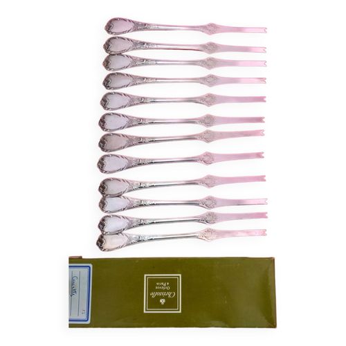 Christofle 12 Curettes A Homard  Crustaces  Modele Marly  Metal Argente Argent