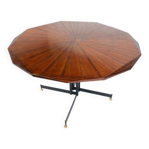 Table De Salle  Manger Ronde En Bois Du Milieu Du Sicle Italie Annes 1960 Bois
