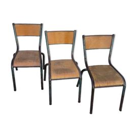 Srie De 3 Chaises Daposcole Mullca 1950 Gris