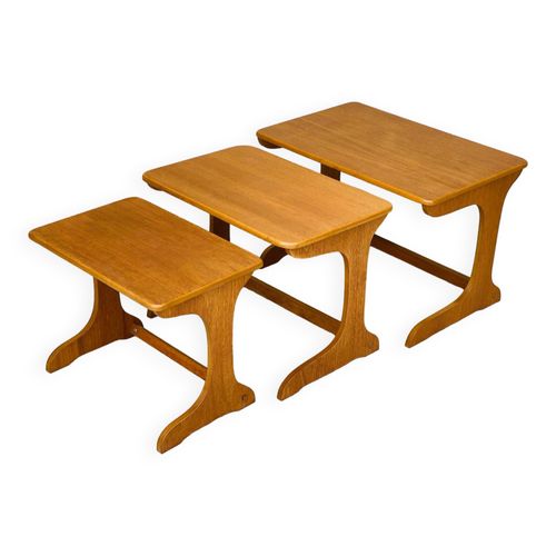 Table Basse Gigogne Scandinave En Teck Bois