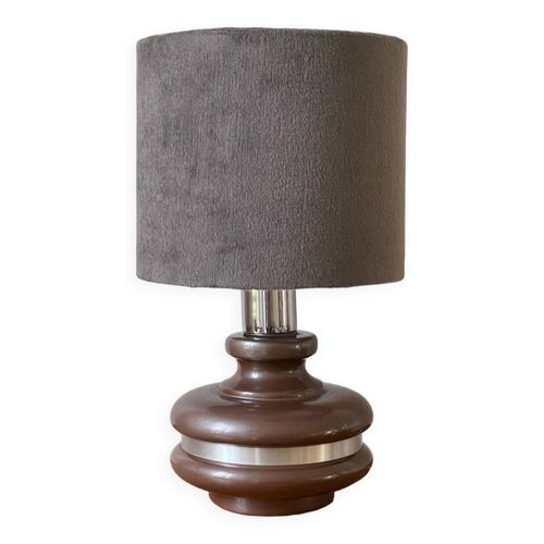 Lampe Cramique Cercle Aluminium Annees 70 Argent