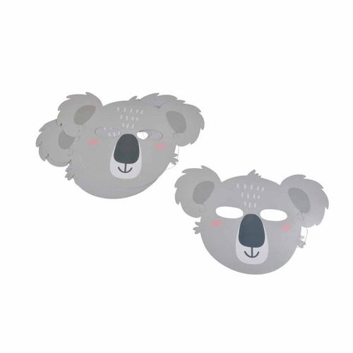 Paris Prix - Lot De 6 Masques En Papier "Koala" Gris