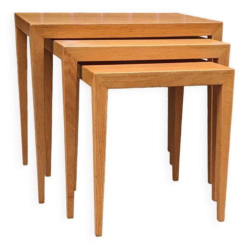 Table Basse Scandinave  Ensemble De 3 Tables Gigognes Danoises Par Severin Hansen Bois