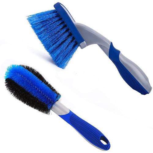 2 Pièces Brosse De Nettoyage Pour Voiture, Brosses À Jantes De Qualité Supérieure, Brosse Jante Voiture Voiture Avec Pinceau Brosse Pour Un Nettoyage Profond Et Efficace De Surface De Jante