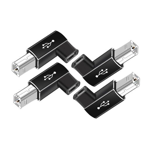 4Pack USB C to Midi 90 Degree Adapter,USB C Female to USB B Male Adapter for Printers,MIDI,Eectric