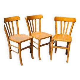 Lot 3 Chaises Bistrot Bois