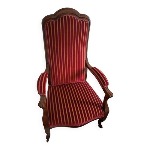 Fauteuil Voltaire Carmin Et Or Bordeaux