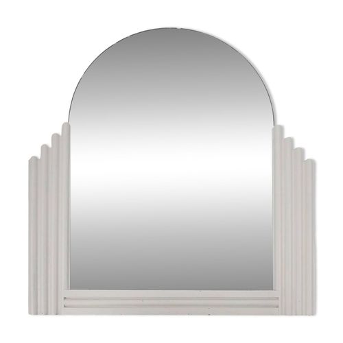 lgant miroir Art Dco laqu blanc en bois France ca 1930 blanc