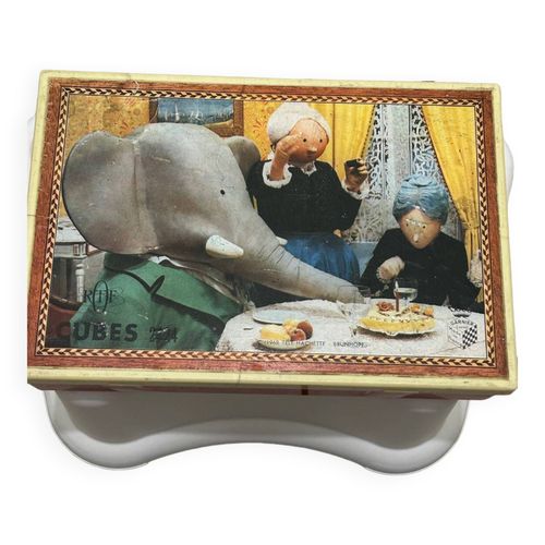 Puzzle Ancien Cubes Babar 1968 Garnier Multicolore