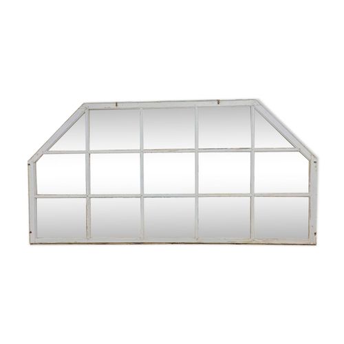Miroir industriel en bois blanc
