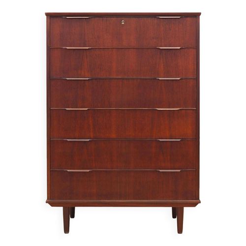 Commode En Teck Design Danois Annes 1970 Production Danemark Orange