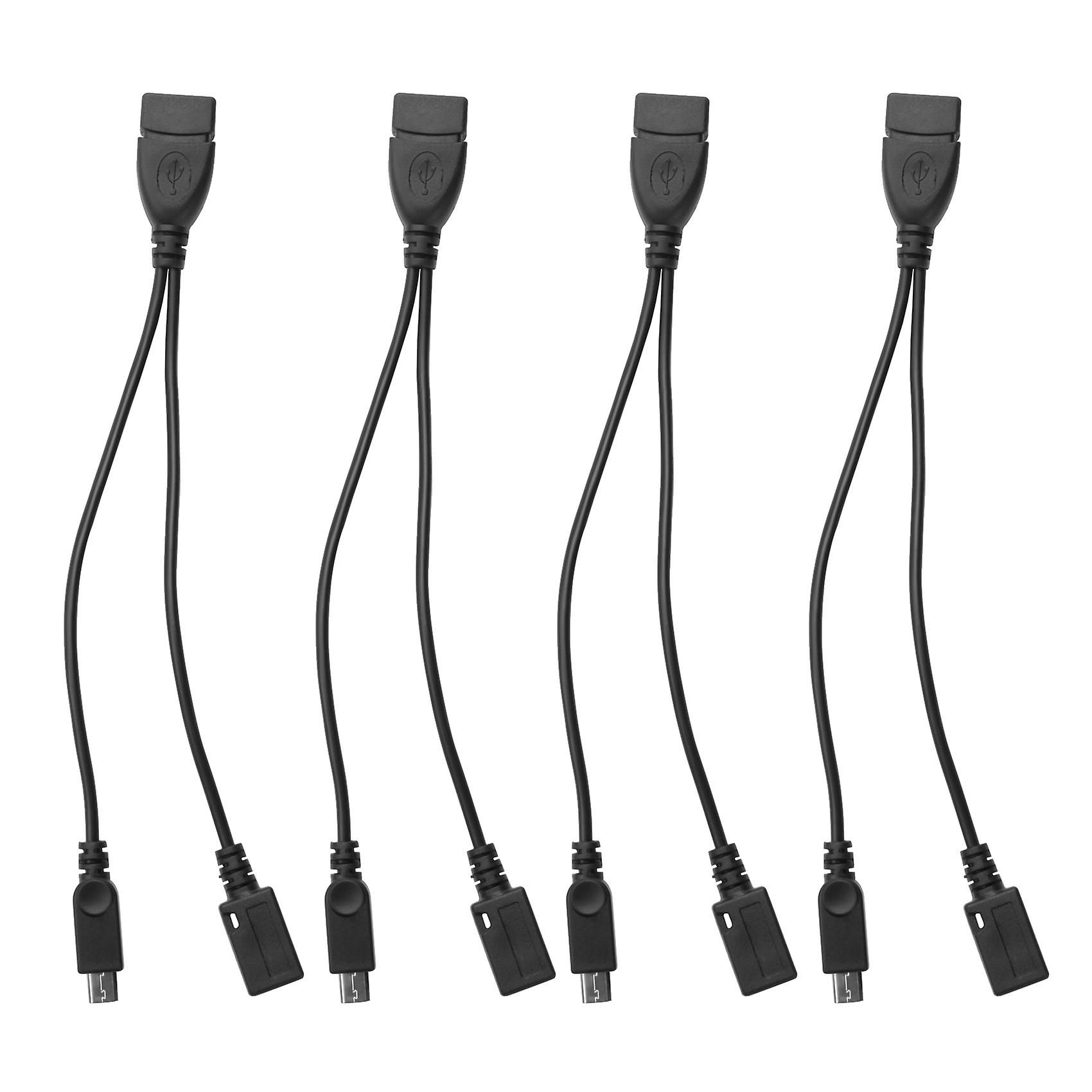4-Pack Mini OTG Cable Adapter,2-In-1 Powered Micro-USB to US...