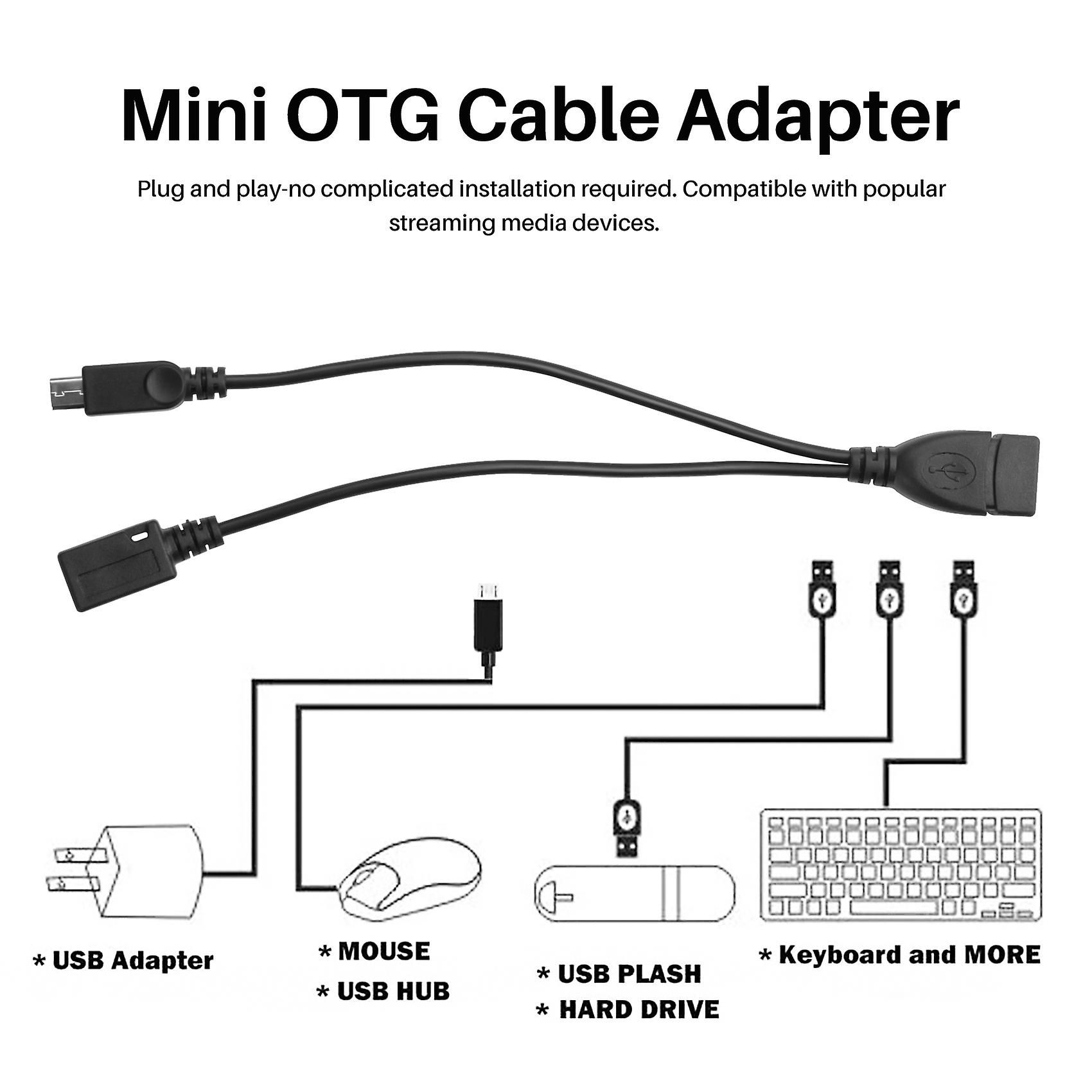 4-Pack Mini OTG Cable Adapter,2-In-1 Powered Micro-USB to US... - 4
