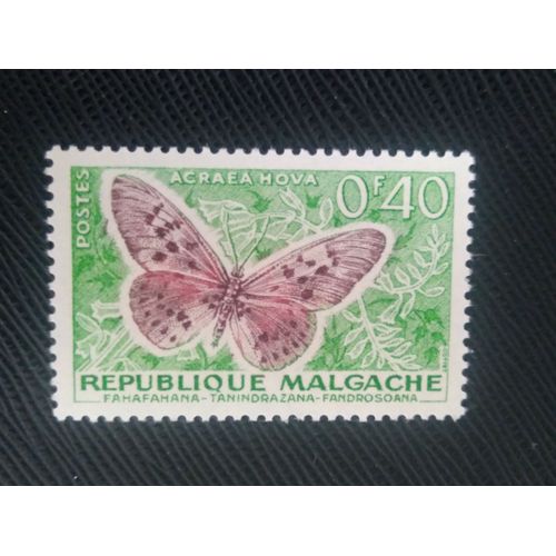 Timbre Madagascar ( Yt 342 ) 1960 Papillons Jardin Acraea (Acraea Horta)