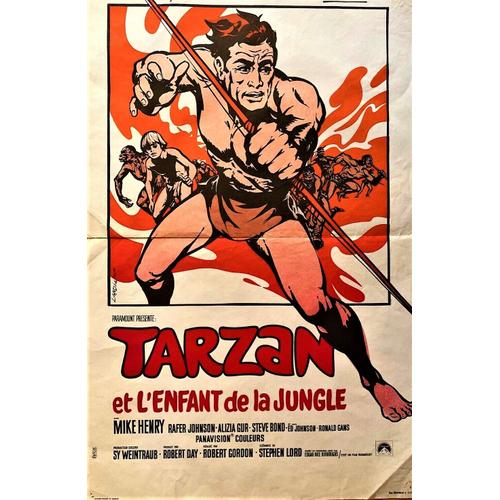 Tarzan Et L'enfant De La Jungle - De Robert Gordon - Mike Henry - Affiche Originale Cinéma - 38 X 58 - ( Landi ) - 1968 -